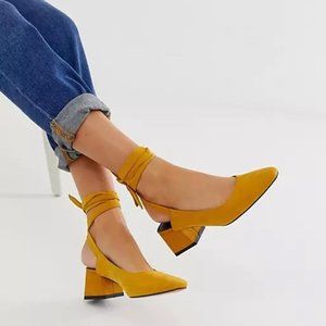 ASOS DESIGN Steps tie leg mid heels